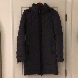 Coat, CM 1969 Ciao Milano, zipper front, hide away zipper for hood, size Large.